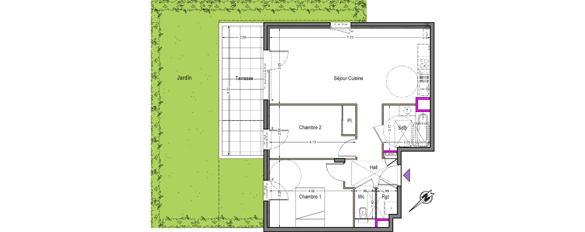 Appartement T3 de 64,30 m2 &agrave; Beaumont Centre