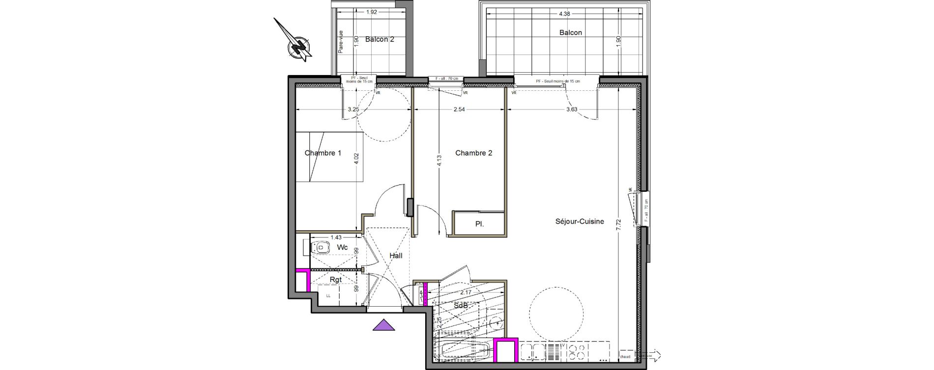 Appartement T3 de 64,30 m2 &agrave; Beaumont Centre