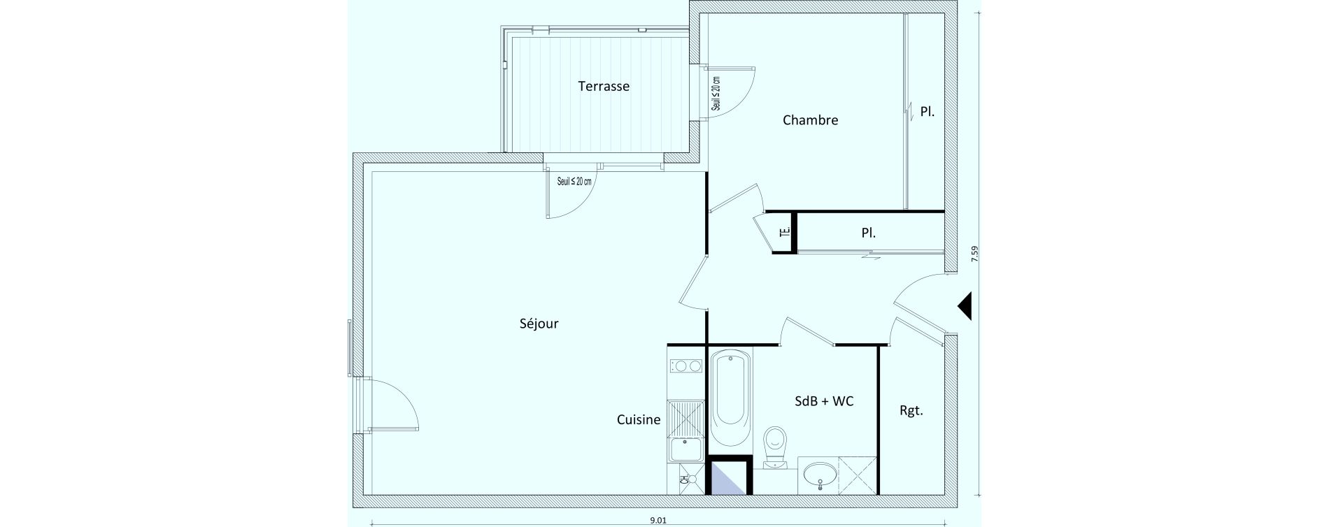 Appartement T2 de 53,75 m2 &agrave; Bonneville Centre