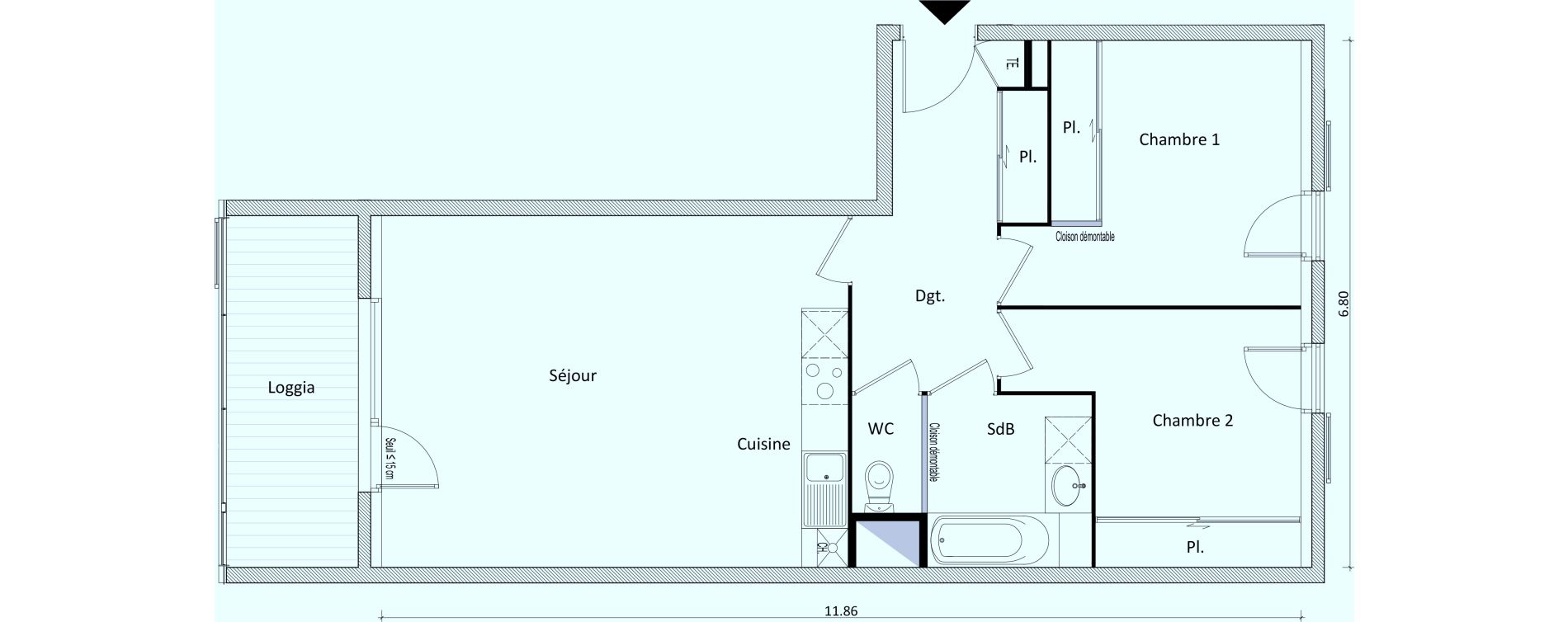 Appartement T3 de 63,50 m2 &agrave; Bonneville Centre