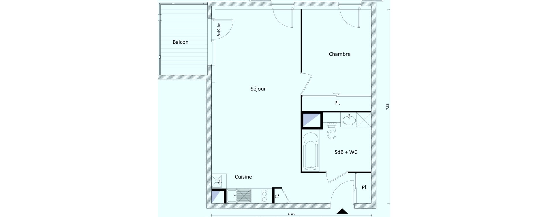 Appartement T2 de 48,55 m2 &agrave; Bonneville Centre
