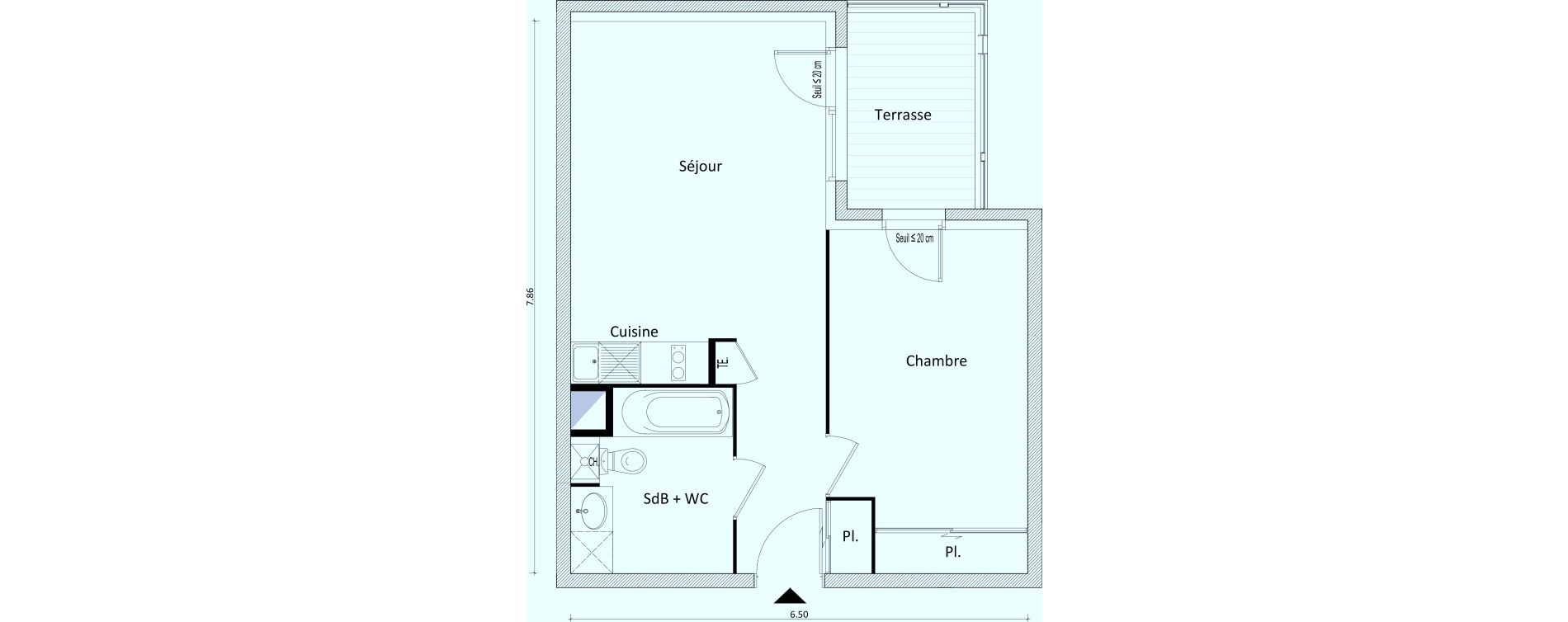 Appartement T2 de 41,35 m2 &agrave; Bonneville Centre