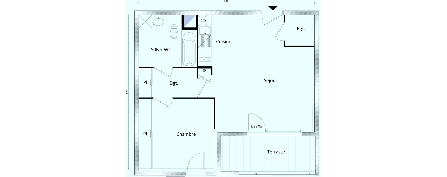 Appartement T2 de 46,40 m2 &agrave; Bonneville Centre