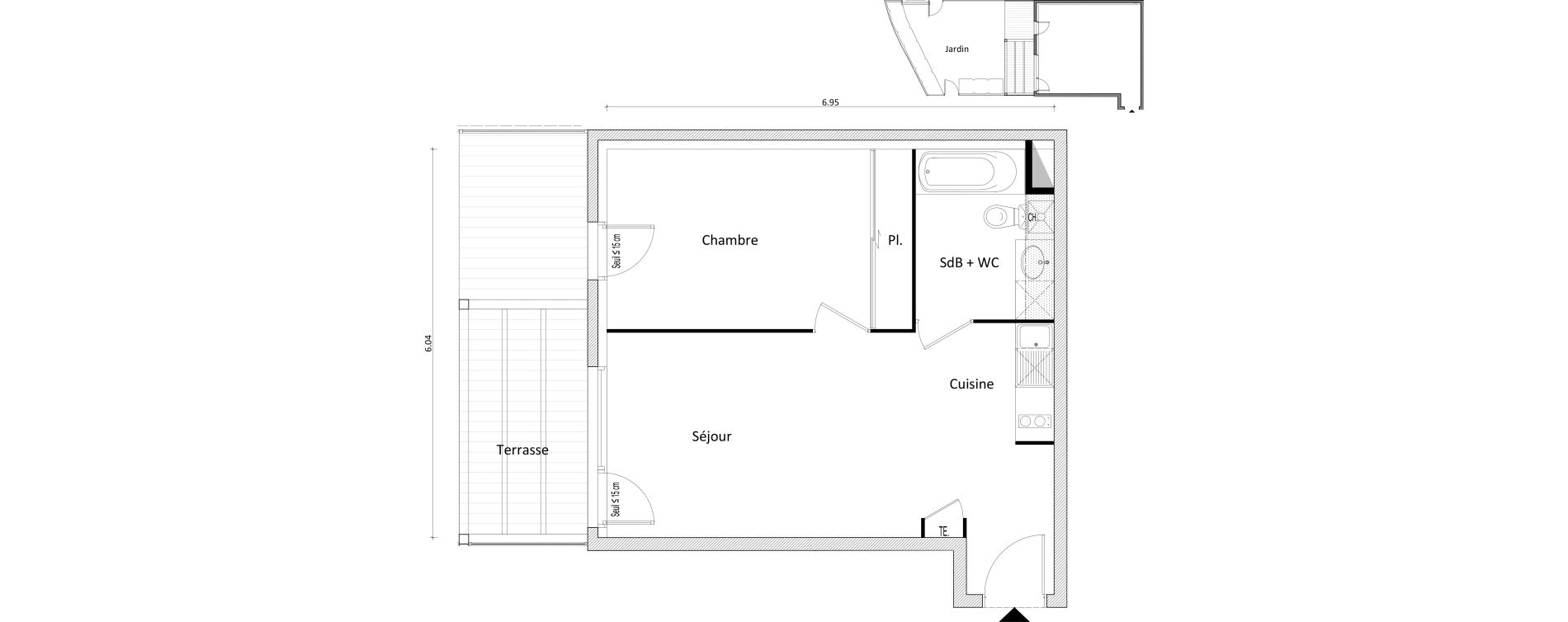 Appartement T2 de 42,15 m2 &agrave; Bonneville Centre