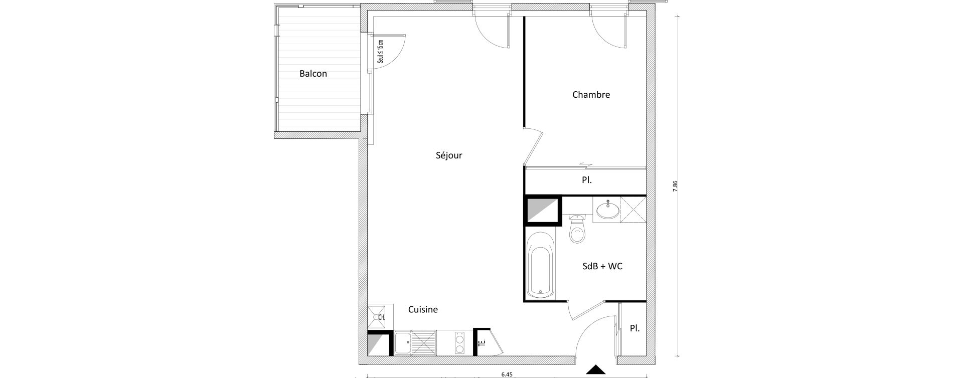 Appartement T2 de 48,55 m2 &agrave; Bonneville Centre