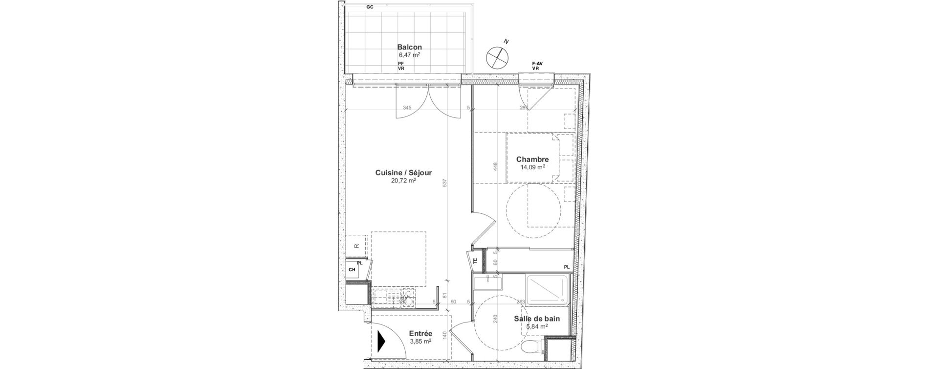 Appartement T2 de 44,50 m2 &agrave; Bonneville Centre