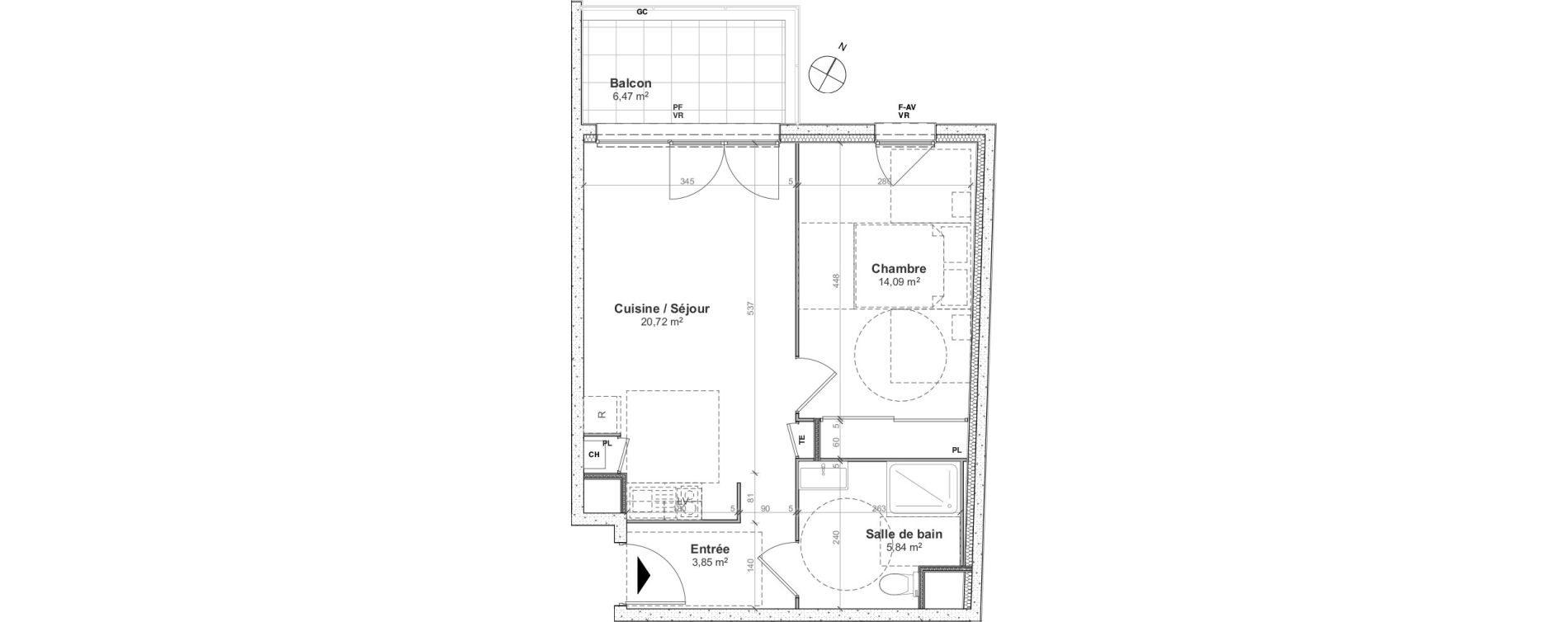 Appartement T2 de 44,50 m2 &agrave; Bonneville Centre
