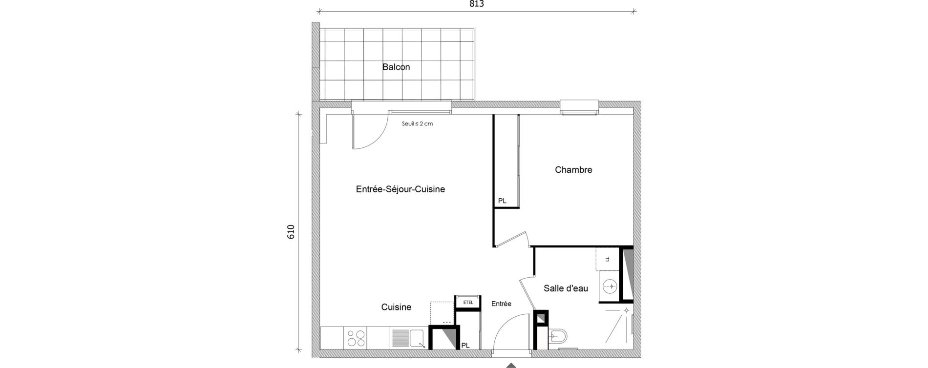 Appartement T2 de 47,08 m2 &agrave; Bonneville Centre