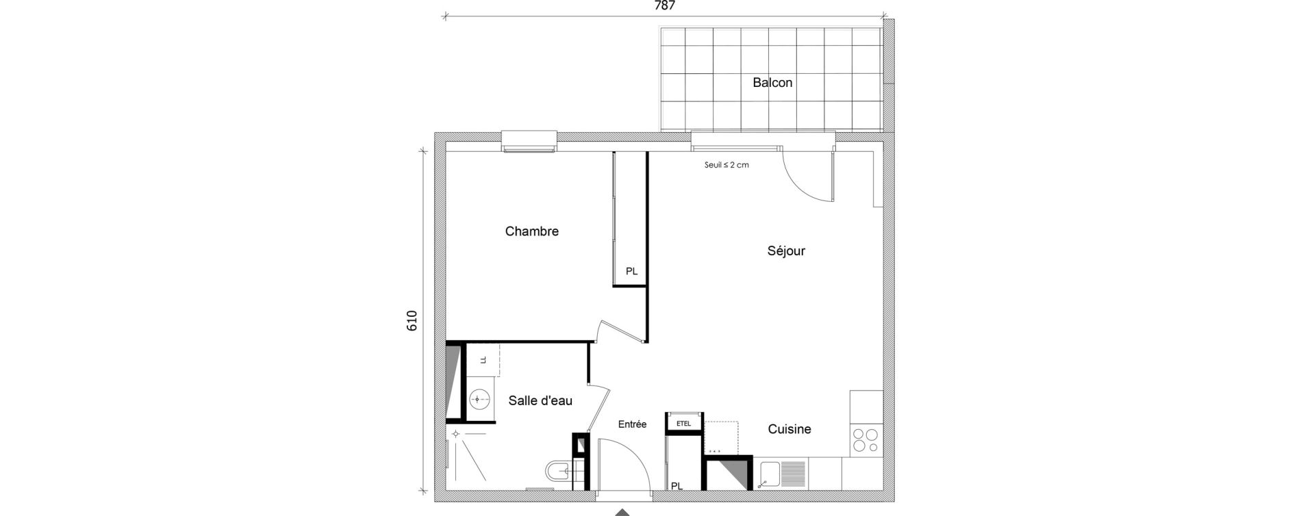 Appartement T2 de 45,53 m2 &agrave; Bonneville Centre