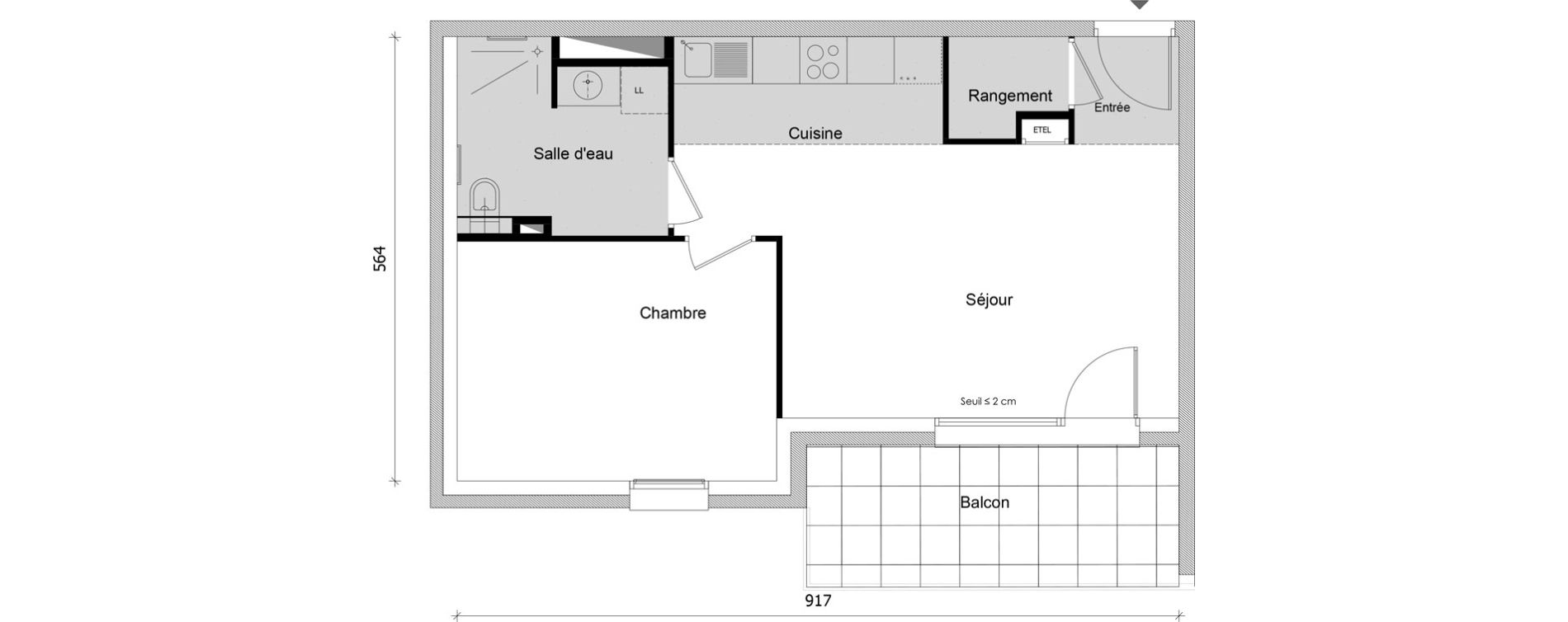 Appartement T2 de 45,66 m2 &agrave; Bonneville Centre