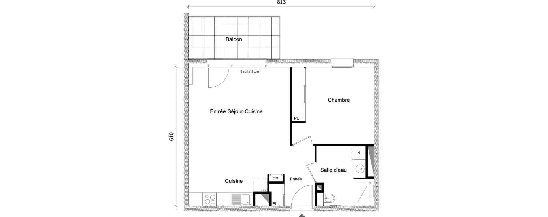 Appartement T2 de 46,75 m2 &agrave; Bonneville Centre