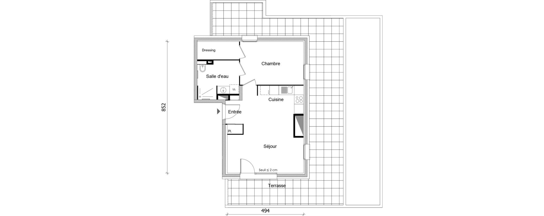 Appartement T2 de 46,90 m2 &agrave; Bonneville Centre