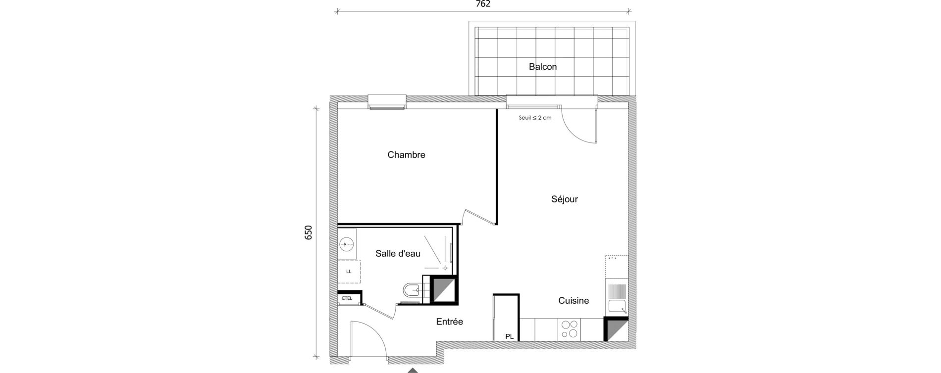 Appartement T2 de 45,01 m2 &agrave; Bonneville Centre