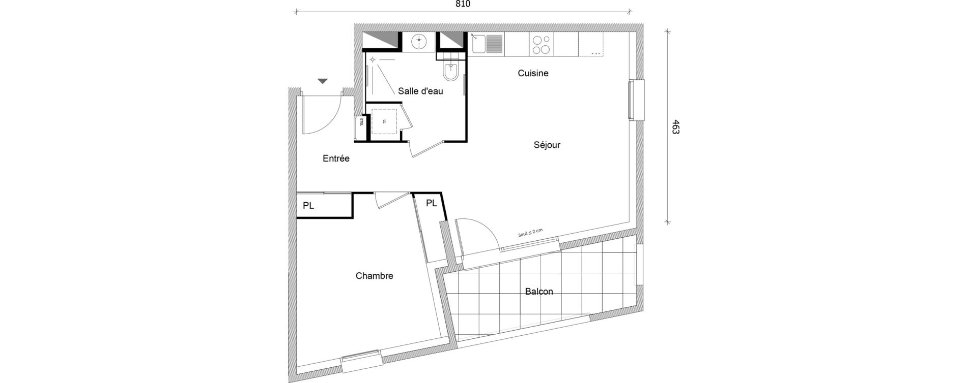 Appartement T2 de 45,55 m2 &agrave; Bonneville Centre