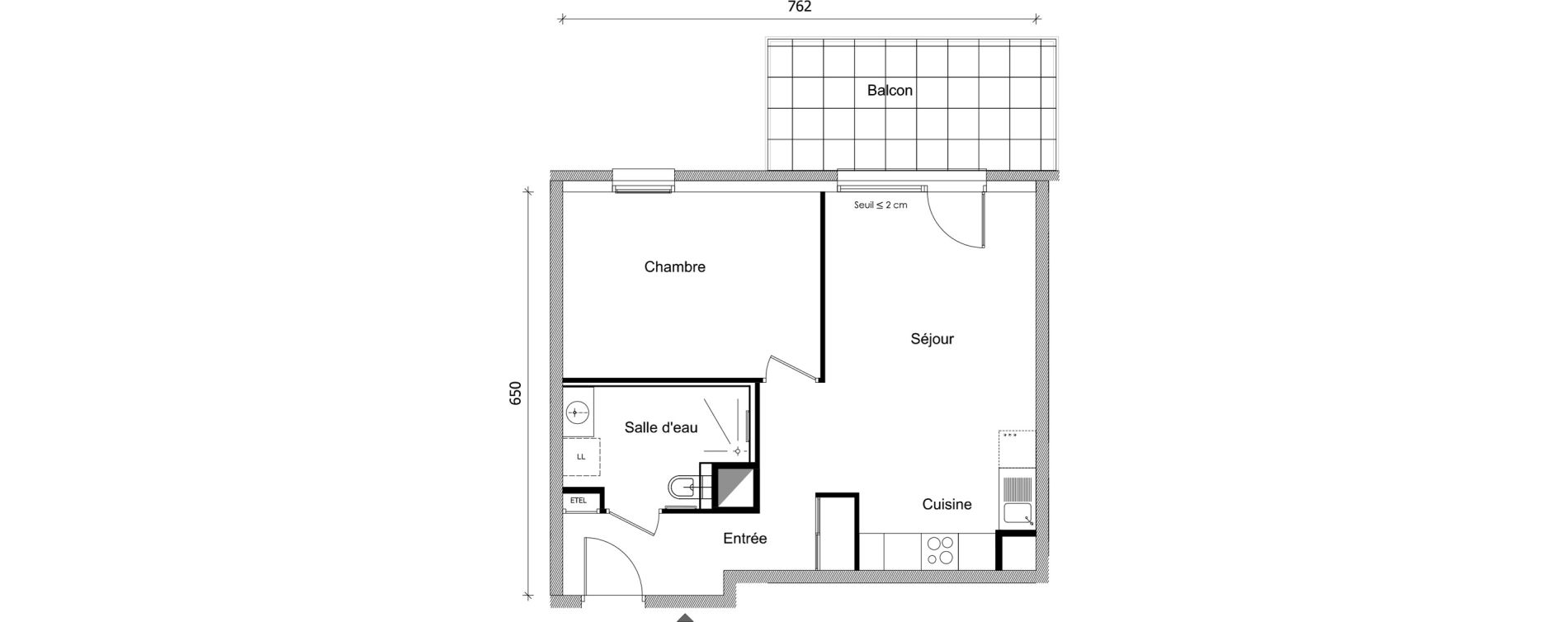 Appartement T2 de 45,00 m2 &agrave; Bonneville Centre