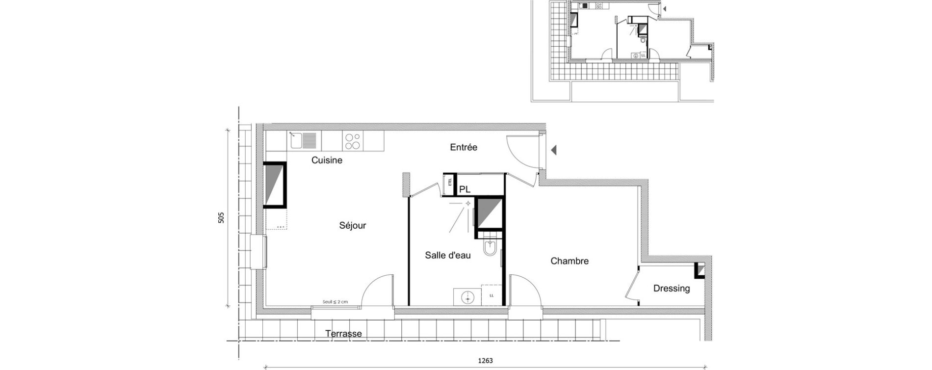 Appartement T2 de 48,61 m2 &agrave; Bonneville Centre