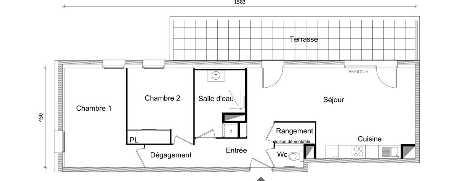 Appartement T3 de 66,00 m2 &agrave; Bonneville Centre