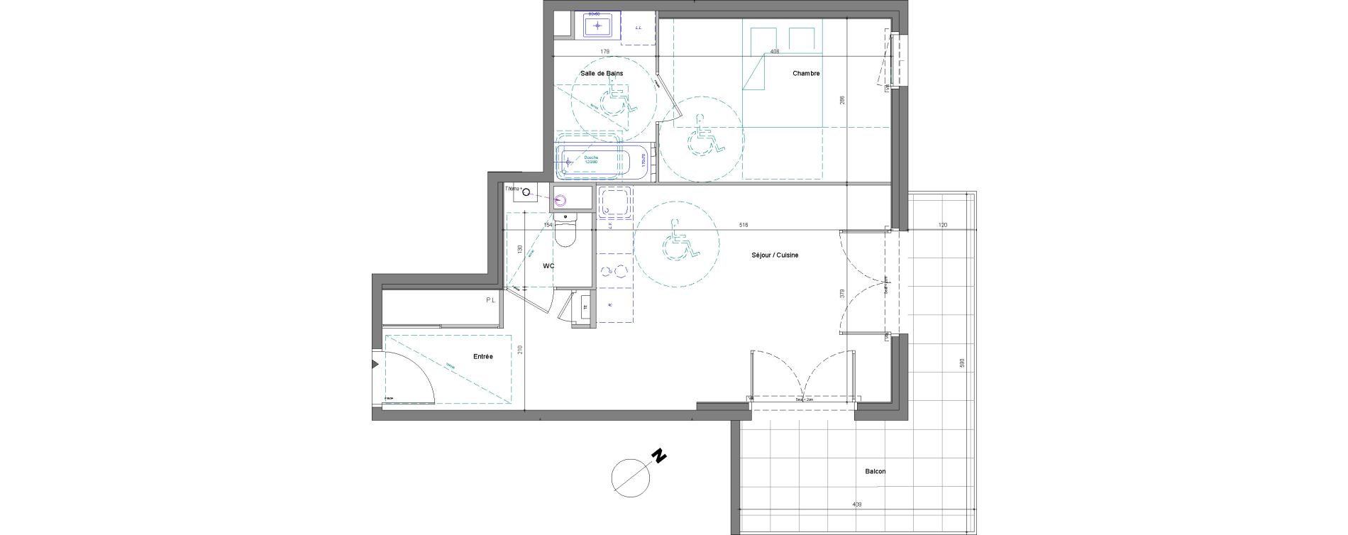 Appartement T2 de 46,41 m2 &agrave; Bonneville Centre