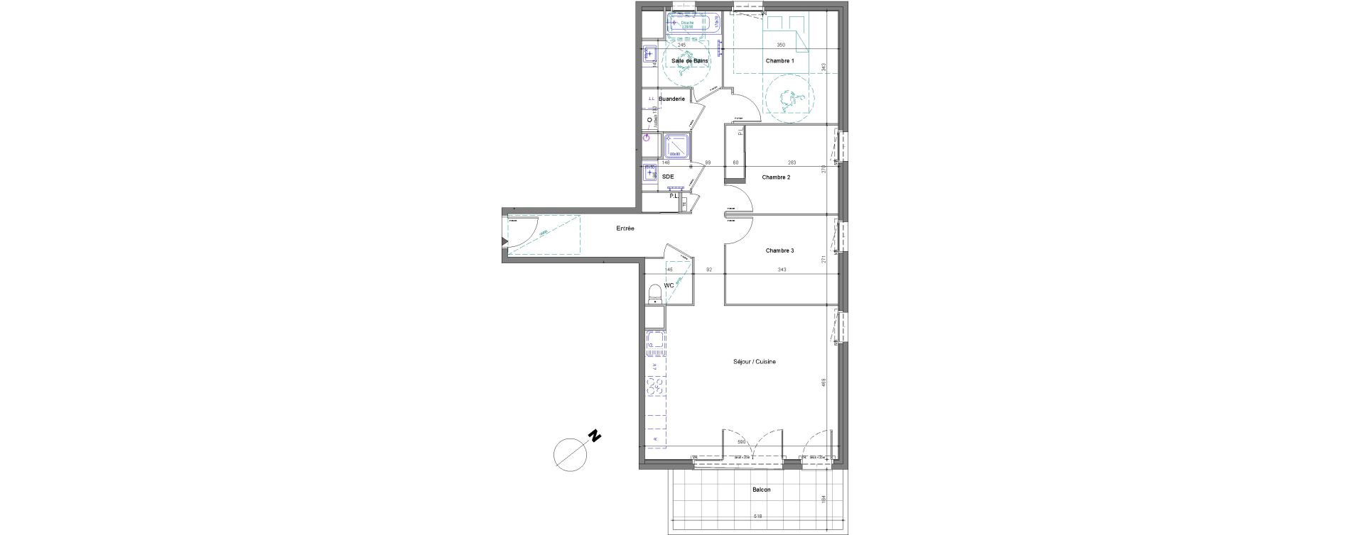 Appartement T4 de 83,05 m2 à Bonneville Centre