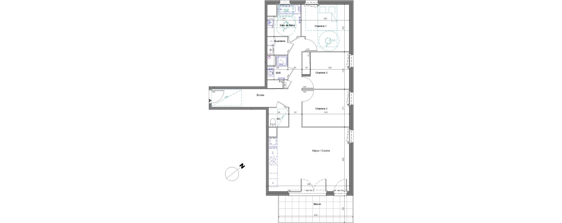 Appartement T4 de 83,05 m2 &agrave; Bonneville Centre