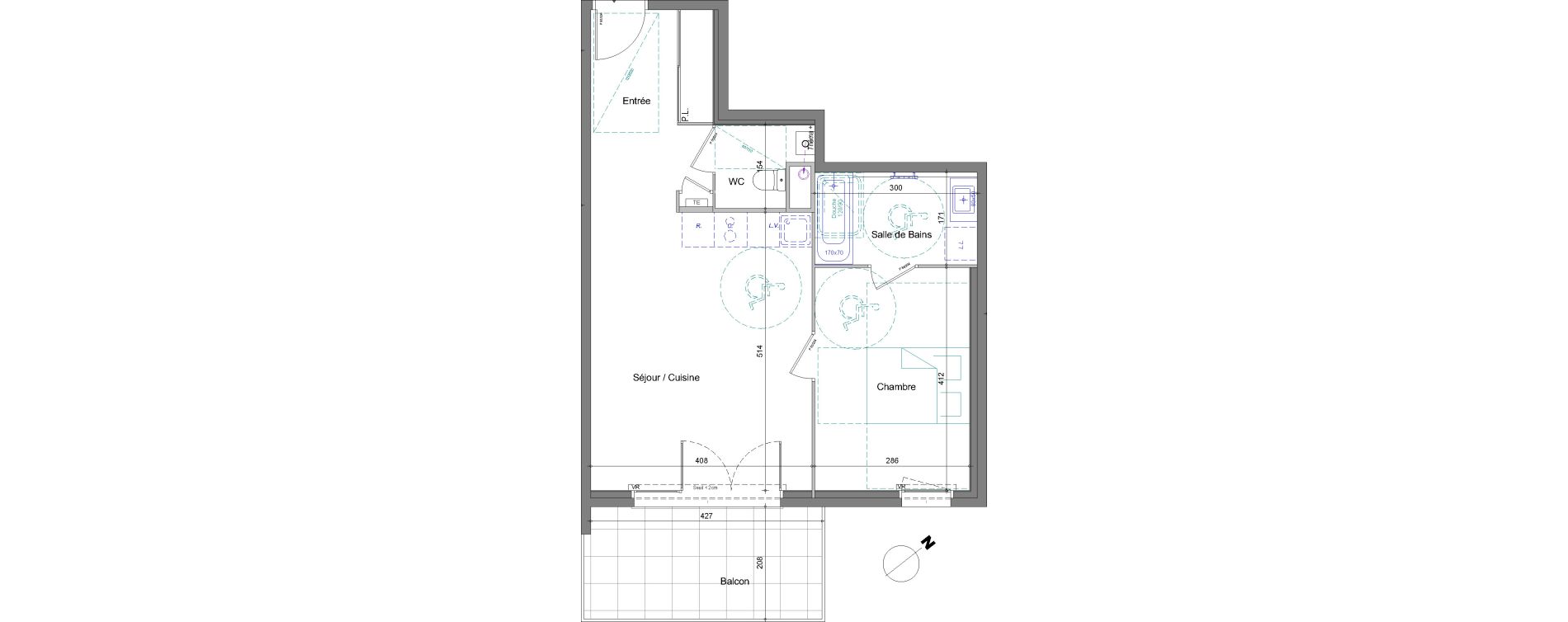 Appartement T2 de 48,28 m2 à Bonneville Centre