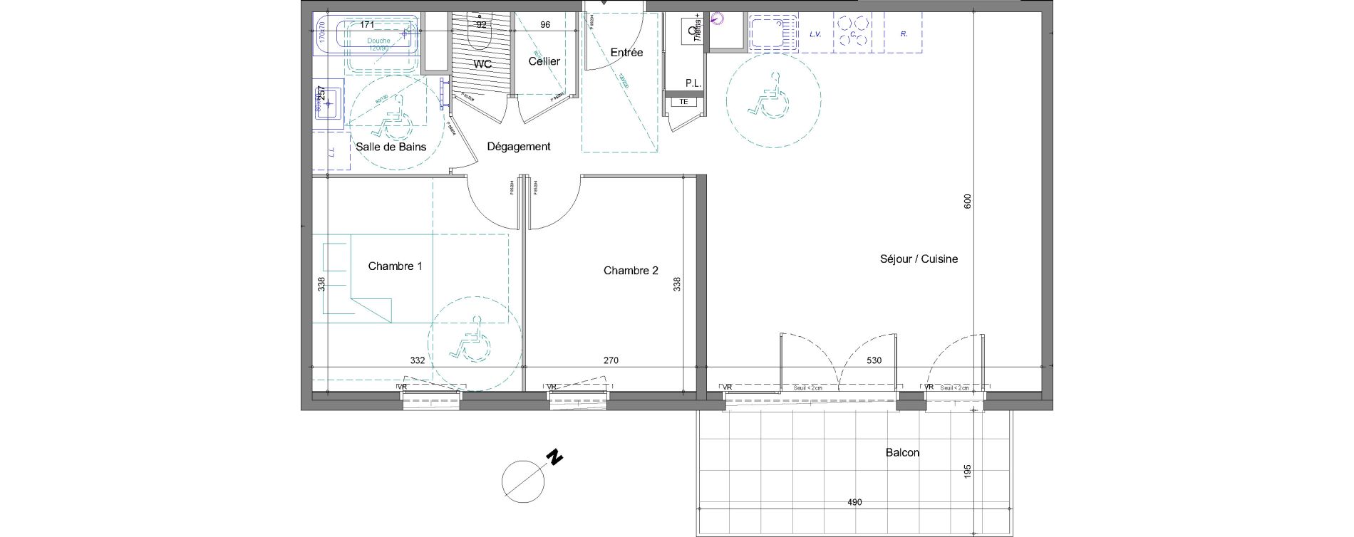 Appartement T3 de 66,51 m2 &agrave; Bonneville Centre