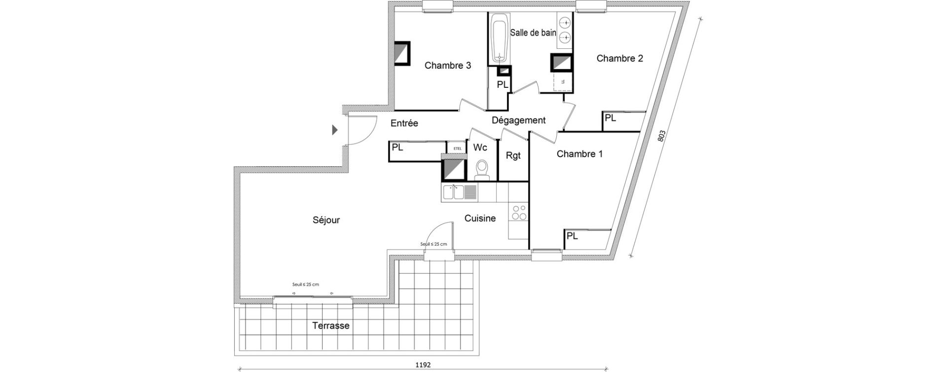 Appartement T4 de 80,95 m2 &agrave; Bonneville Centre