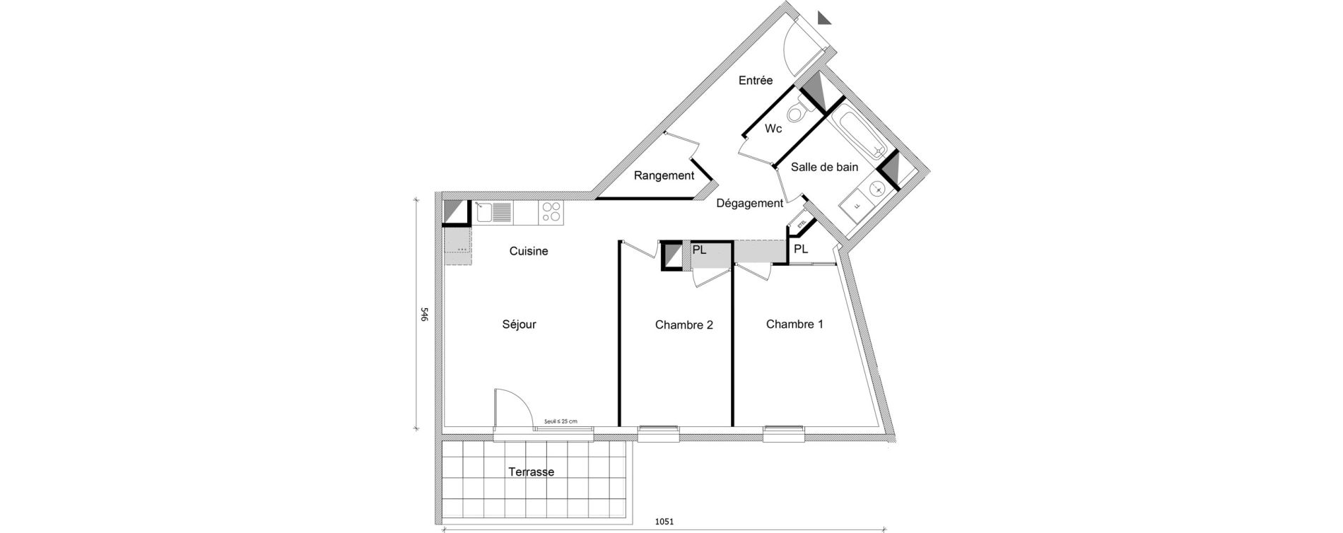 Appartement T3 de 66,14 m2 &agrave; Bonneville Centre