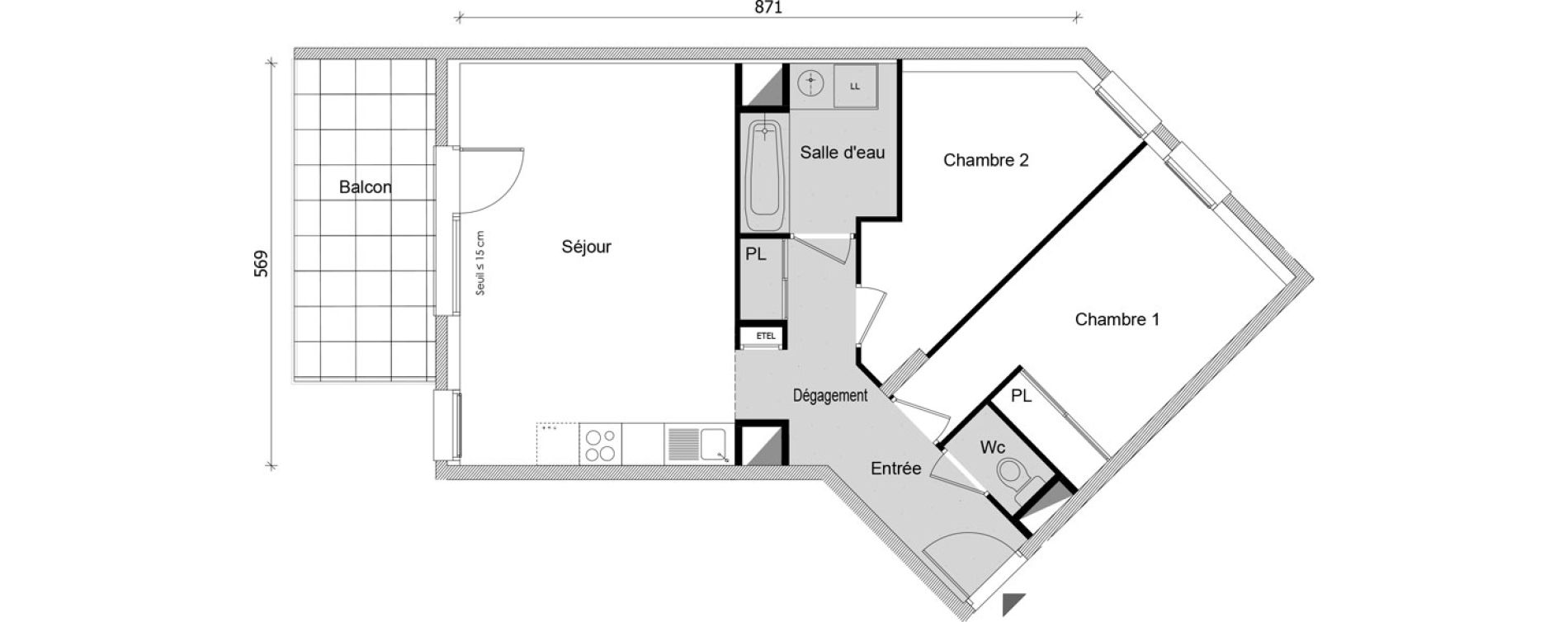 Appartement T3 de 58,22 m2 &agrave; Bonneville Centre