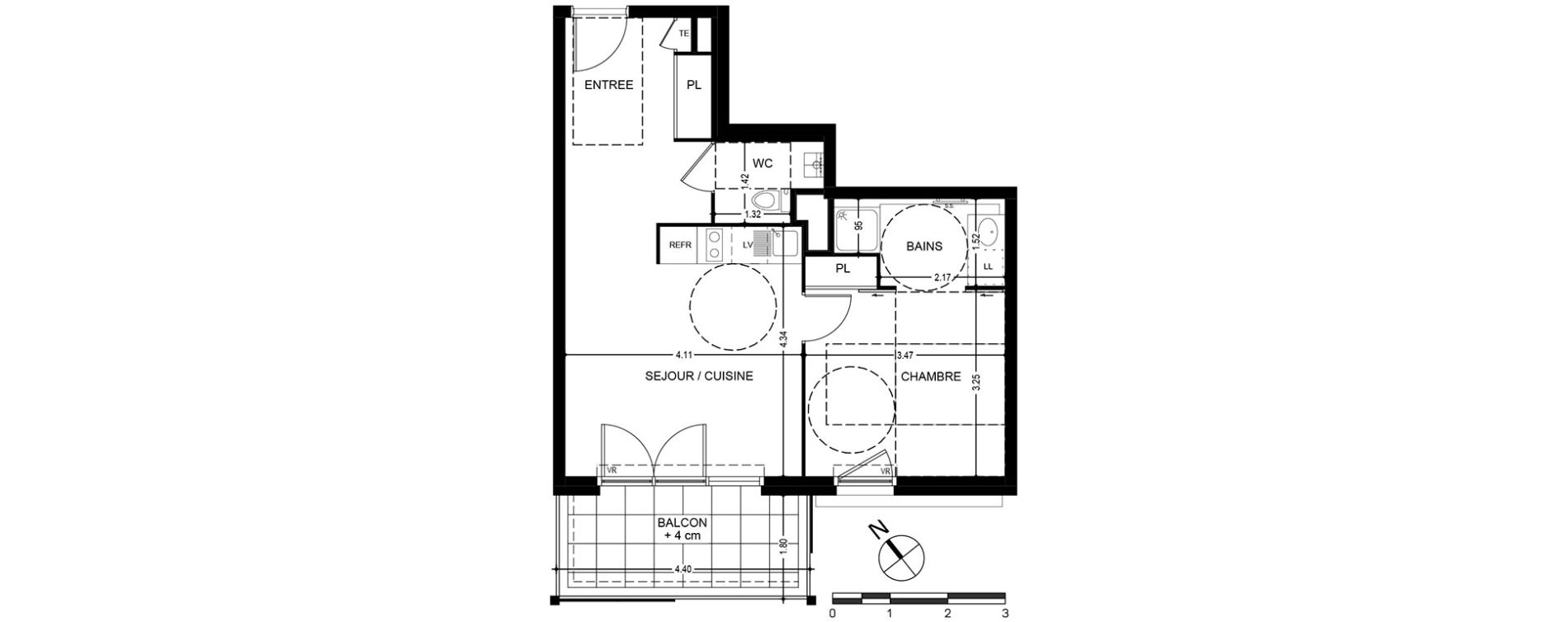 Appartement T2 de 44,76 m2 &agrave; Bonneville Centre