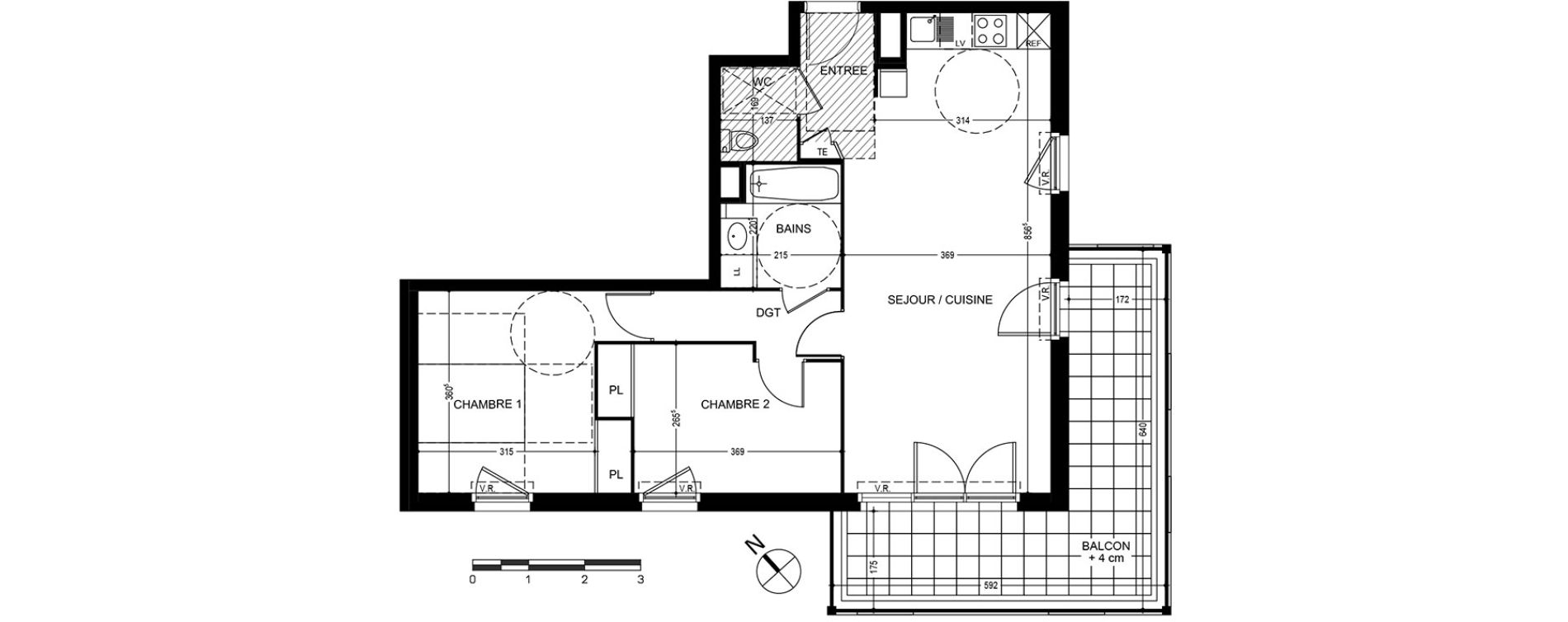 Appartement T3 de 66,18 m2 &agrave; Bonneville Centre