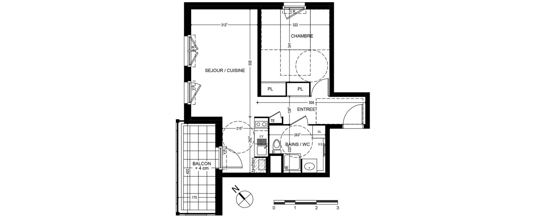 Appartement T2 de 45,57 m2 &agrave; Bonneville Centre