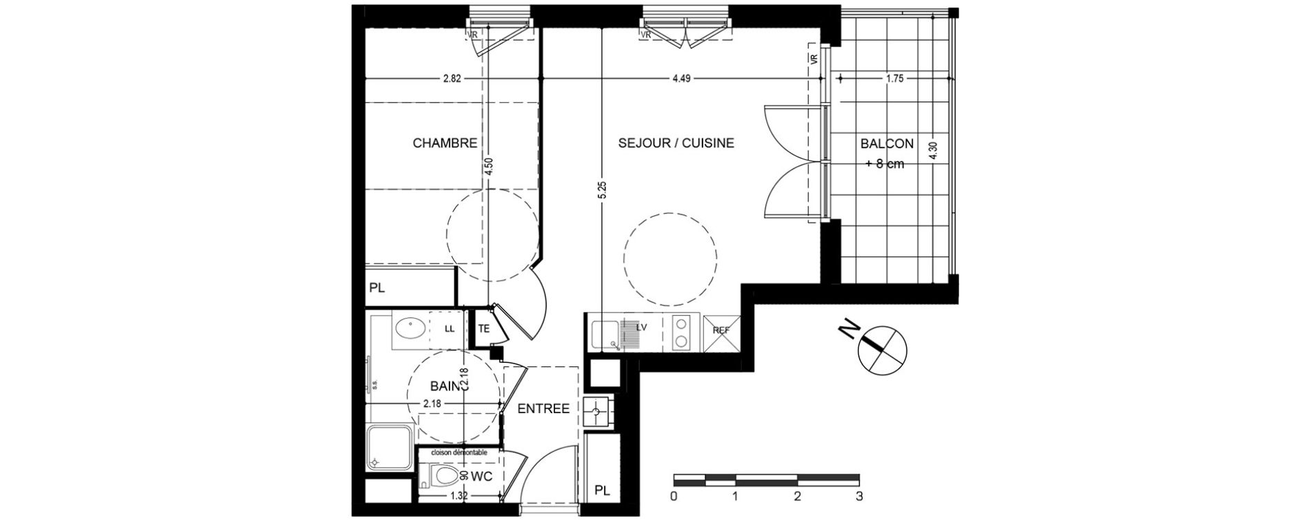 Appartement T2 de 45,32 m2 &agrave; Bonneville Centre