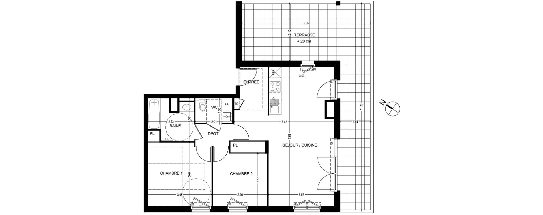 Appartement T3 de 65,34 m2 &agrave; Bonneville Centre