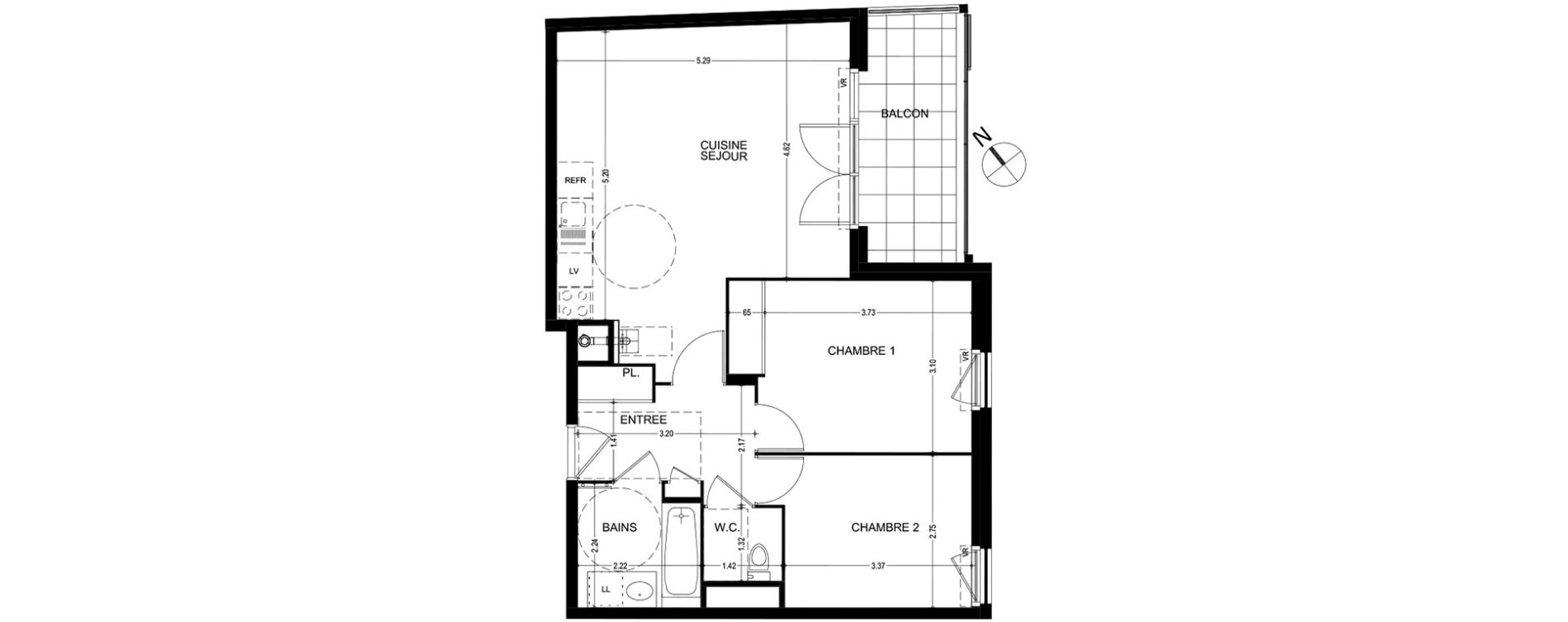 Appartement T3 de 63,61 m2 &agrave; Bonneville Centre