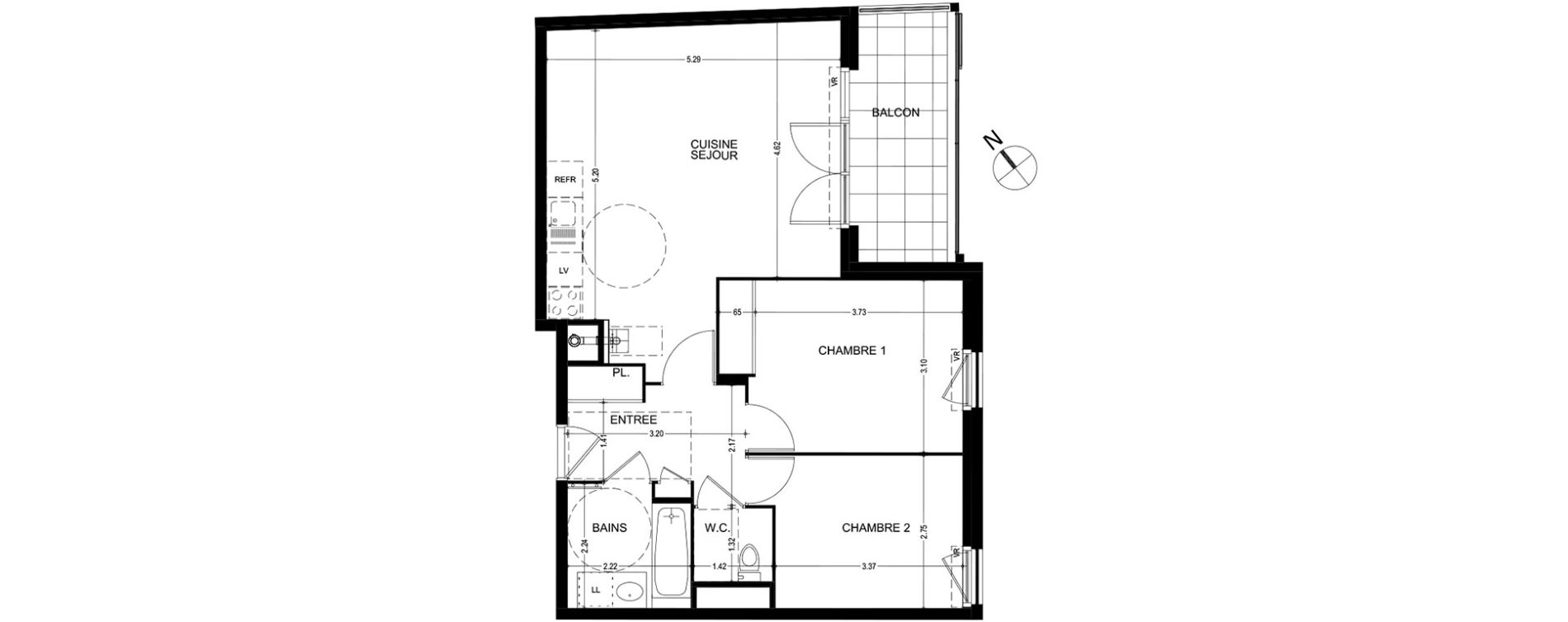 Appartement T3 de 63,61 m2 &agrave; Bonneville Centre