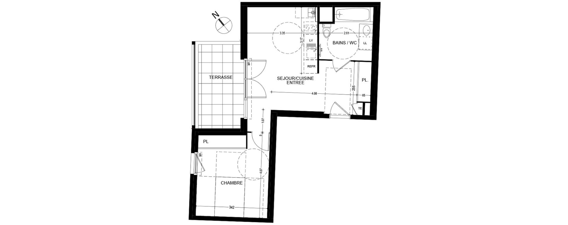 Appartement T2 de 42,89 m2 &agrave; Bonneville Centre