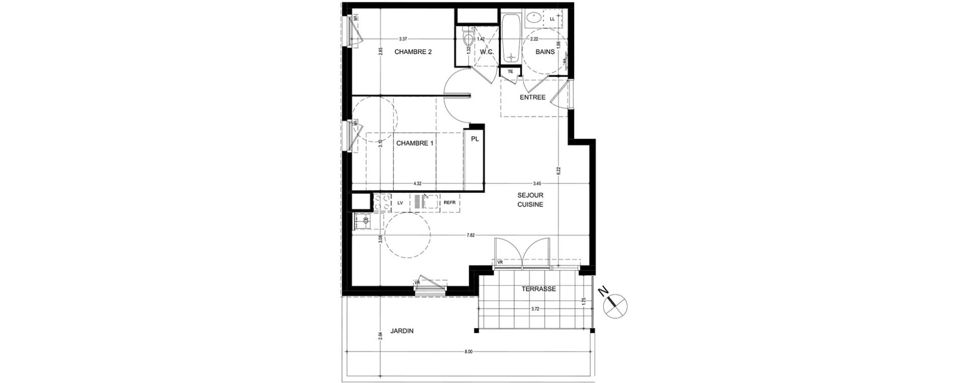 Appartement T3 de 62,79 m2 &agrave; Bonneville Centre