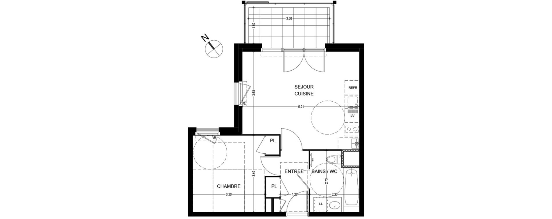 Appartement T2 de 42,87 m2 &agrave; Bonneville Centre