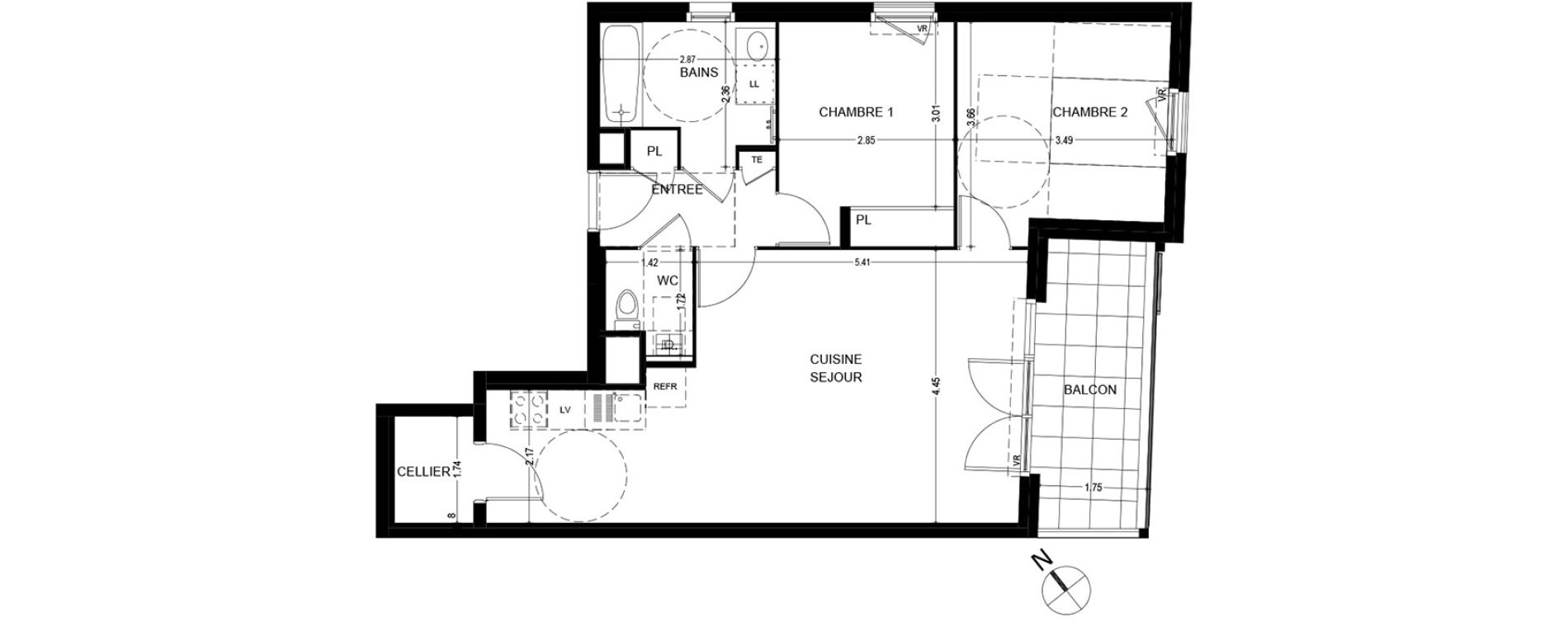 Appartement T3 de 67,42 m2 &agrave; Bonneville Centre