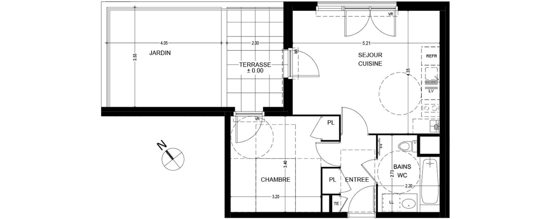 Appartement T2 de 42,87 m2 &agrave; Bonneville Centre