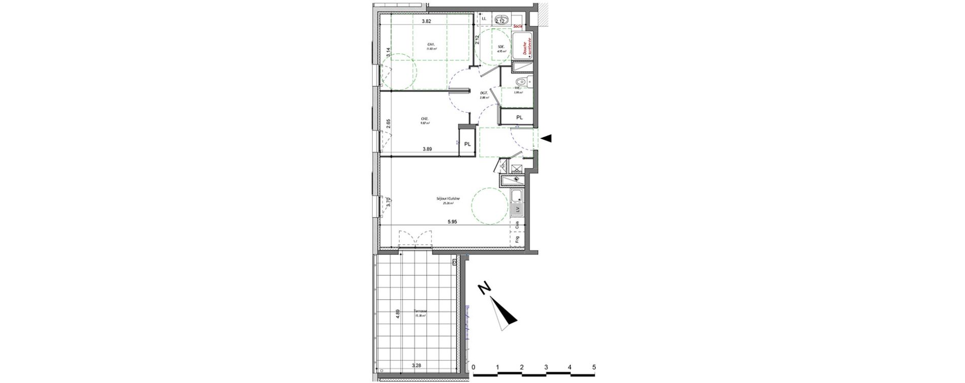 Appartement T3 de 56,78 m2 &agrave; Bonneville Centre