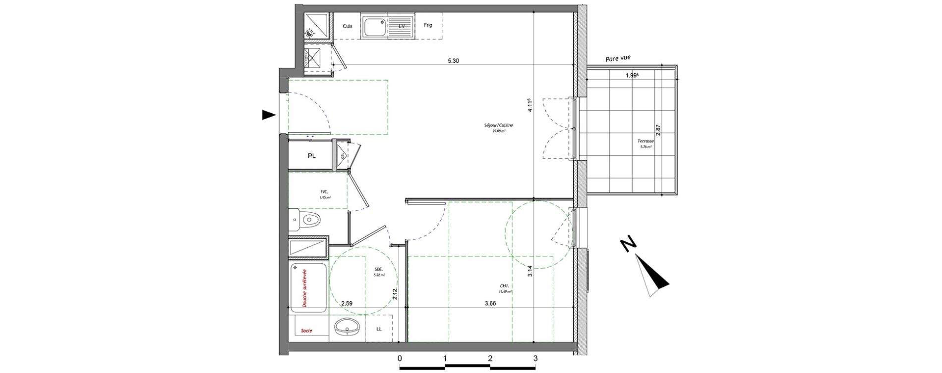 Appartement T2 de 43,74 m2 à Bonneville Centre