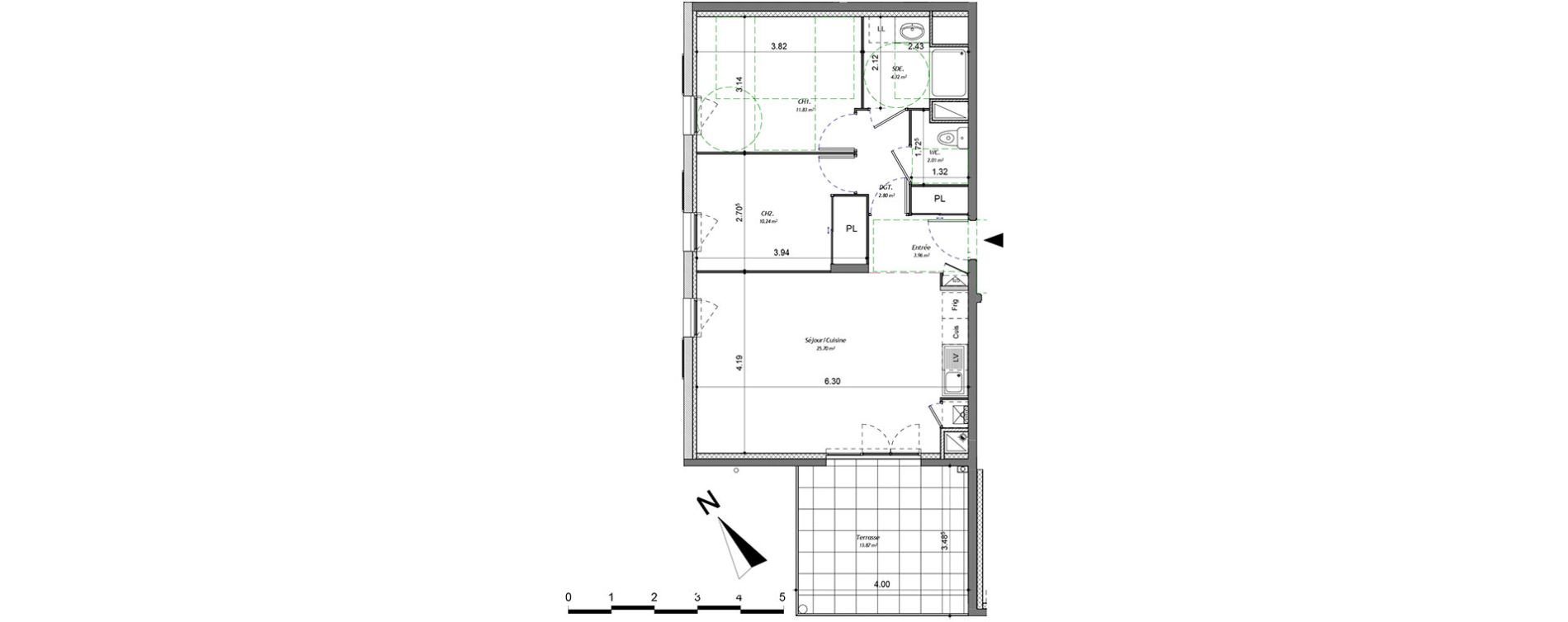 Appartement T3 de 60,86 m2 &agrave; Bonneville Centre