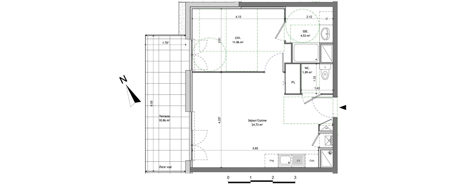 Appartement T2 de 43,01 m2 &agrave; Bonneville Centre