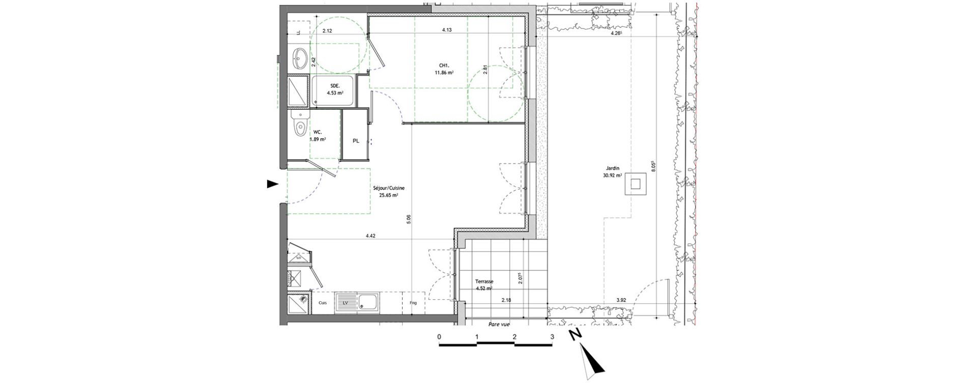 Appartement T2 de 43,93 m2 à Bonneville Centre