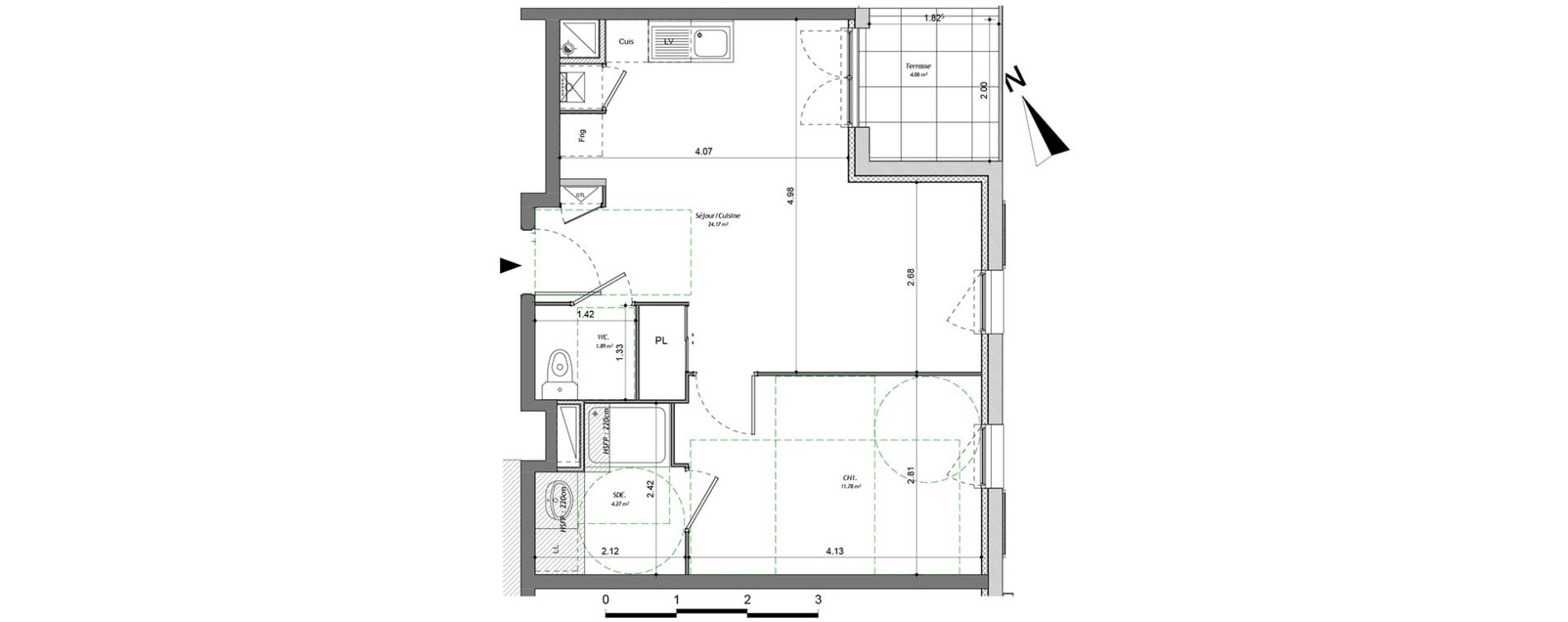 Appartement T2 de 42,11 m2 &agrave; Bonneville Centre