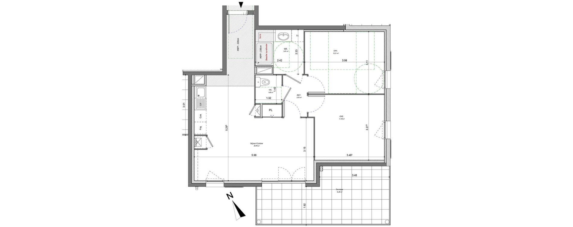 Appartement T3 de 63,21 m2 &agrave; Bonneville Centre