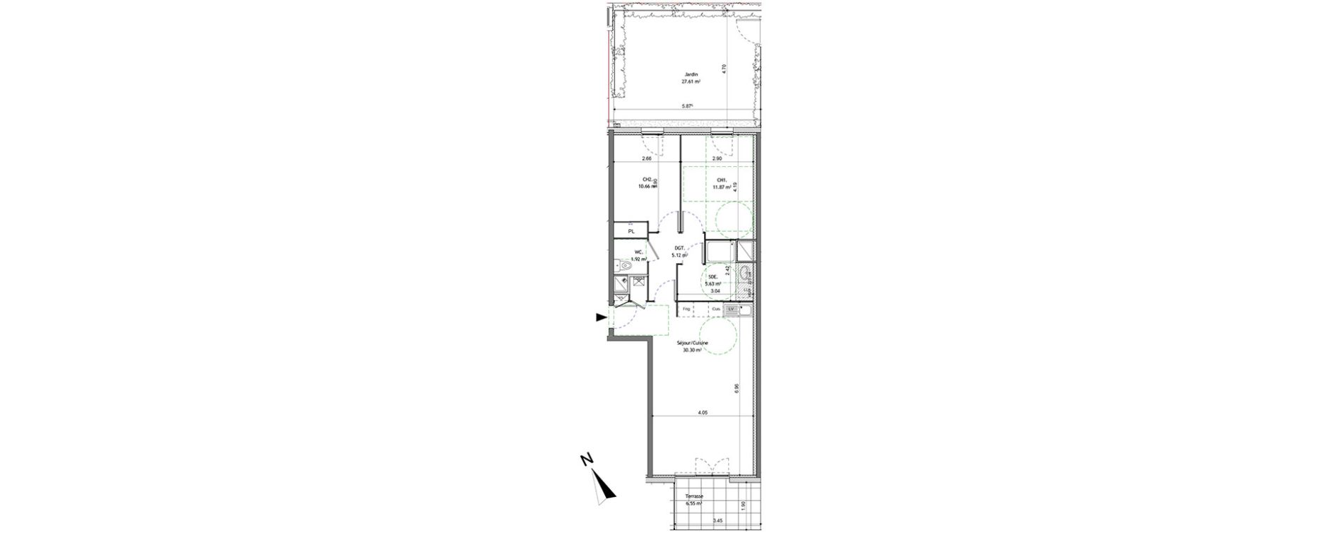 Appartement T3 de 65,50 m2 &agrave; Bonneville Centre