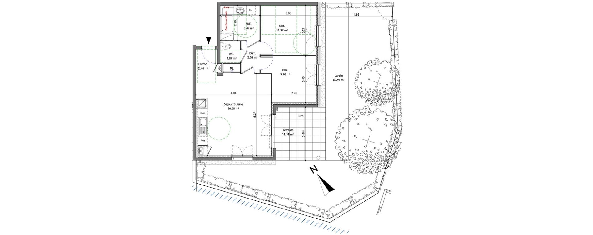 Appartement T3 de 60,10 m2 &agrave; Bonneville Centre